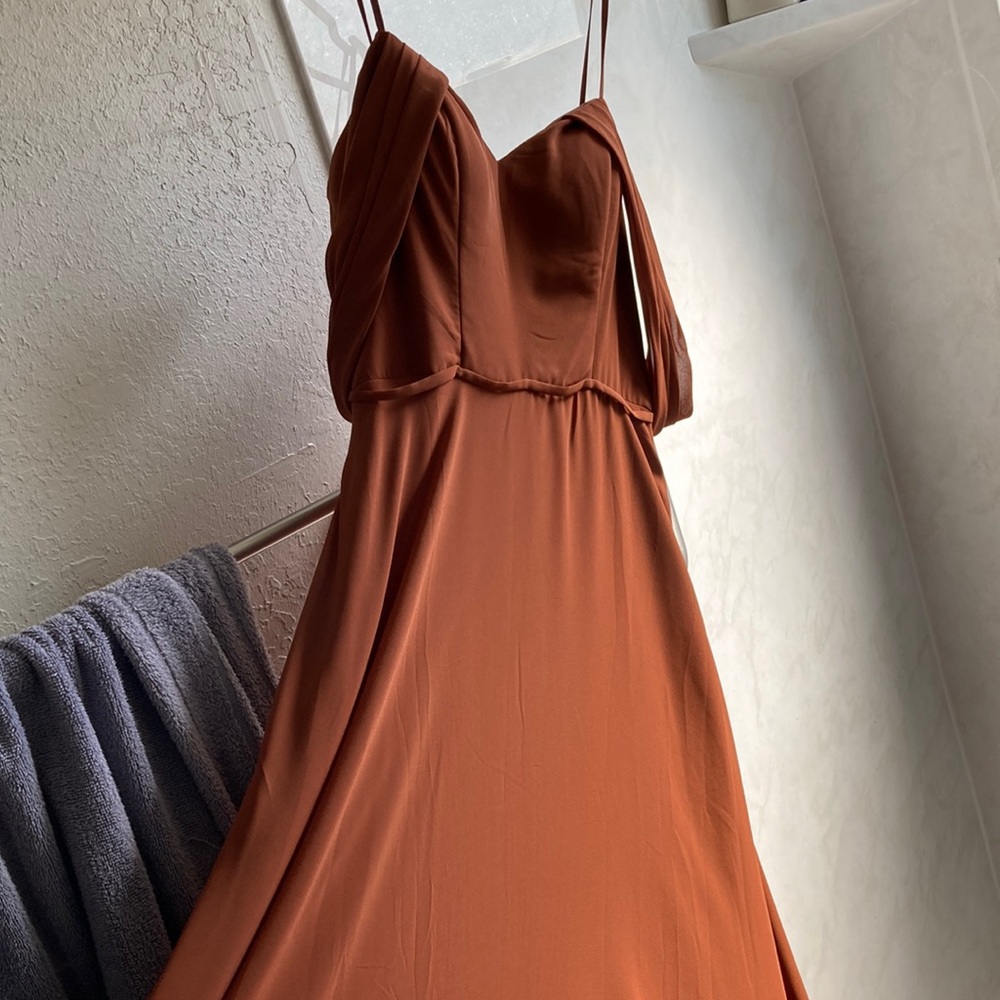 Kennedy Blue Samantha Bridesmaid Dress. In Burnt Orange. Never worn or altered.